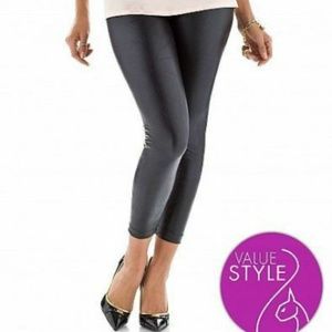 NEW Leather Look  Baby Phat Y2K LOOK STRETCH SEEN N SHOW Black LEGGING 1X 14 16